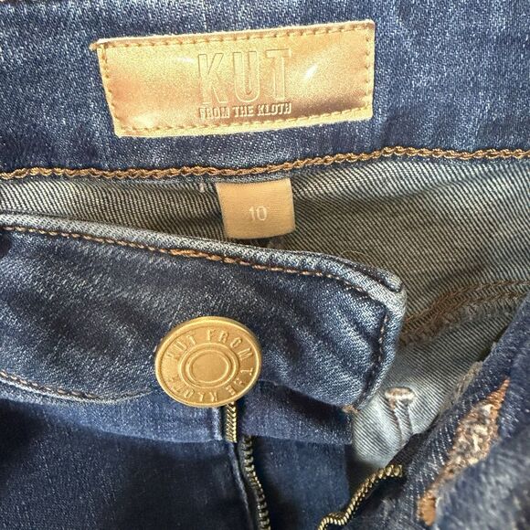 KUT From The Kloth Women Size 10 Blue Ana Fab Ab Super Flare High Rise Jeans - Picture 3 of 16